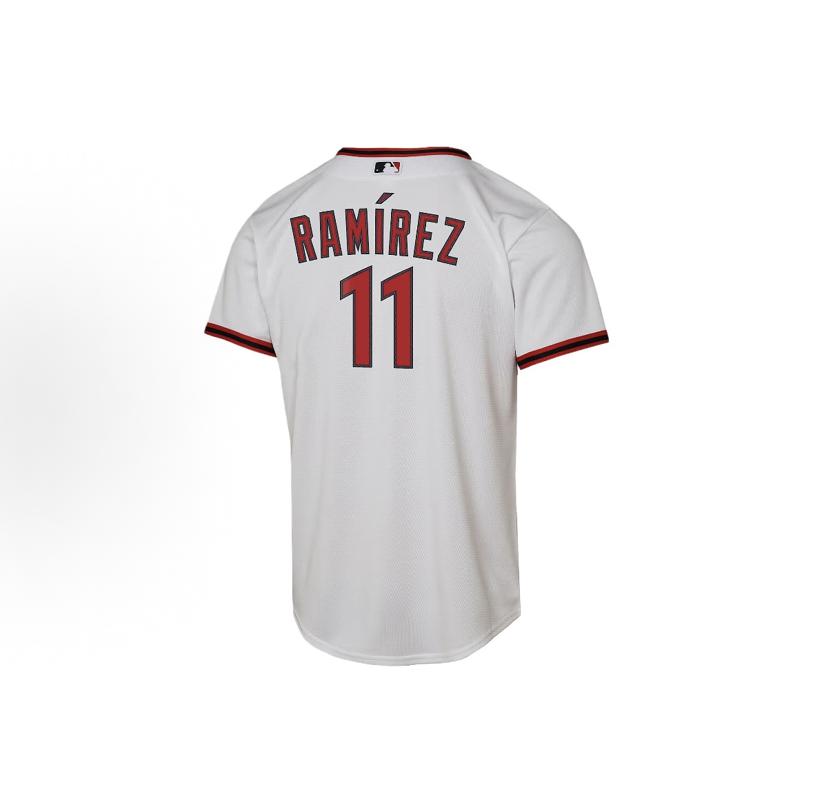 Guardians youth white tee comparison to stitched mlb jerseys illustration with authentic mlb uniforms.