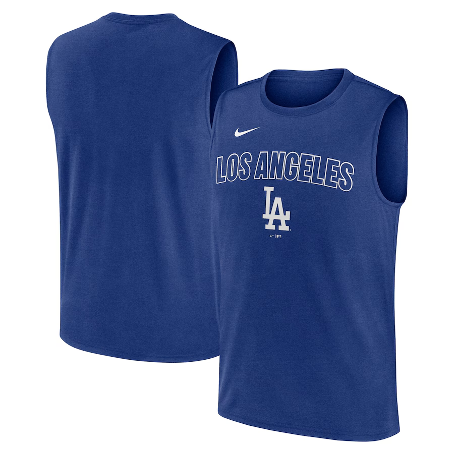 Dodgers royal muscle tank styling guide for mlb sleeveless jerseys illustration with baseball tank tops